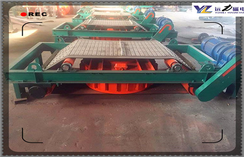 干式自卸式電磁除鐵器，湖北RCDD-5超強(qiáng)干式自卸式電磁除鐵器電流_湖北RCDD-5超強(qiáng)干式自卸式電磁除鐵器廠家配件_型號(hào)及工作視頻